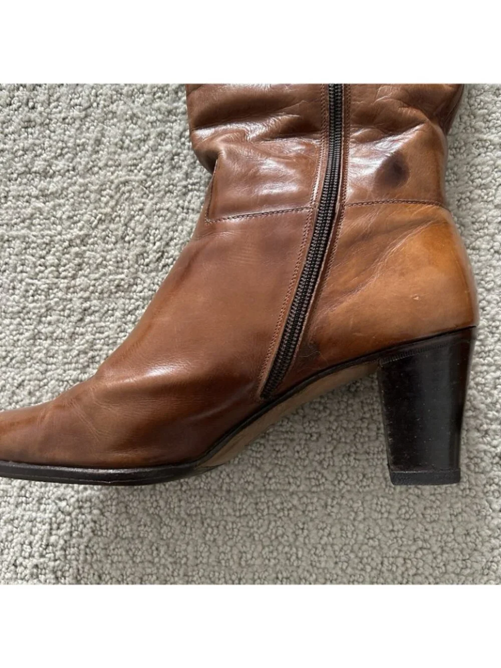 Vintage Salvatore Ferragamo Women’s Boots Cognac Brown Knee High Riding Size 5.5